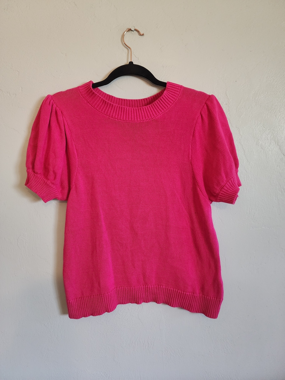 Gilli Short Sleeve Ribbed Sweater in Raspberry Pink - Picture 4 of 6